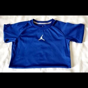 Long sleeve blue athletic shirt